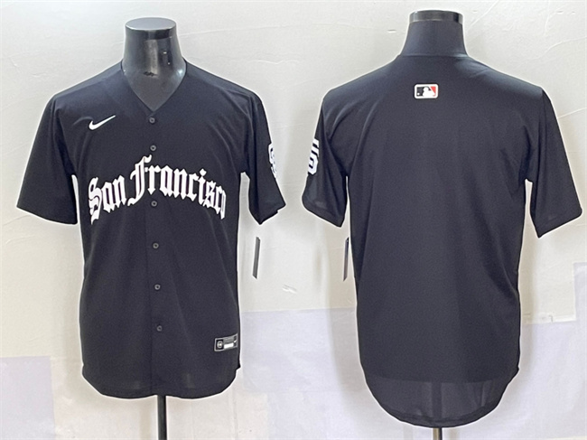 Men's San Francisco Giants Blank Black 'Gothic Fog Edition' Vapor Premier Limited Stitched Baseball Jersey