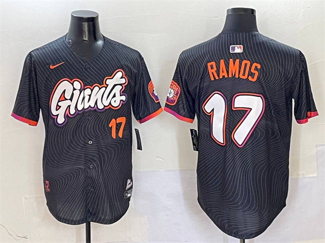Men's San Francisco Giants #17 Heliot Ramos Anthracite 2025 City Connect Limited Stitched Baseball Jersey
