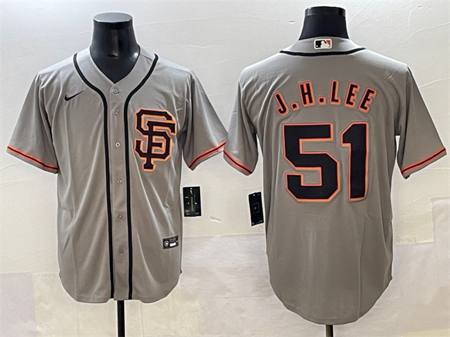 Men's San Francisco Giants #51 Jung Hoo Lee Grey Cool Base Stitched Baseball  Jersey