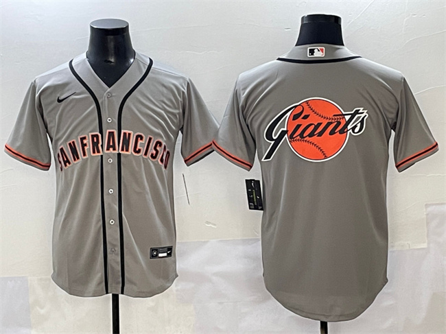 Men's San Francisco Giants Gray Team Big Logo Cool Base Stitched Jersey