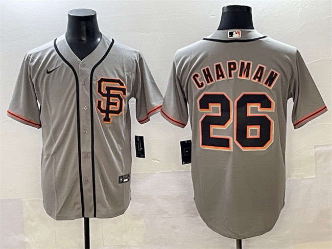 Men's San Francisco Giants #26 Matt Chapman Grey Cool Base Stitched Baseball  Jersey
