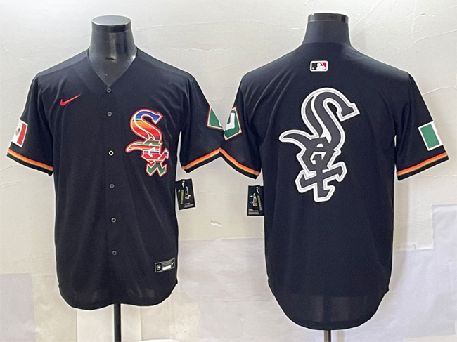 Men's Chicago White Sox Team Big Logo Black Mexico Limited Stitched Jersey 002