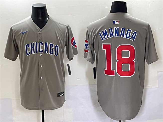 Men's Chicago Cubs #18 Shōta Imanaga Grey Limited Stitched Baseball Jersey