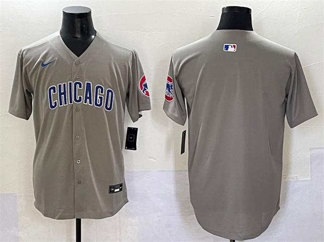 Men's Chicago Cubs Blank Grey Limited Stitched Baseball Jersey