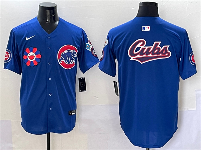 Men's Chicago Cubs Team Big Logo Royal 2025 Tokyo Series Limited Stitched Baseball Jersey