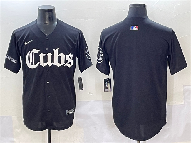 Men's Chicago Cubs Blank Black 'Gothic North Side Edition' Vapor Premier Limited Stitched Baseball Jersey