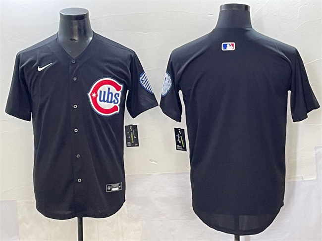 Men's Chicago Cubs Blank Black Limited Stitched Baseball Jersey