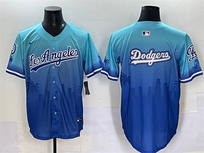 Men's Los Angeles Dodgers Team Big Logo Blue Limited Stitched Baseball    Jersey