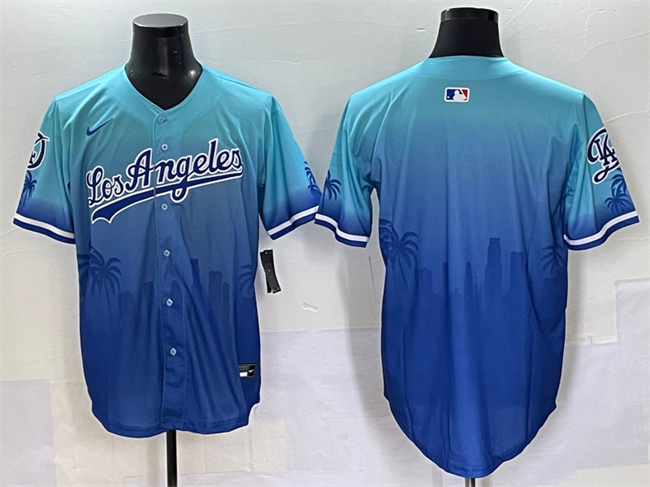 Men's Los Angeles Dodgers Blank Blue Limited Stitched Baseball Jersey