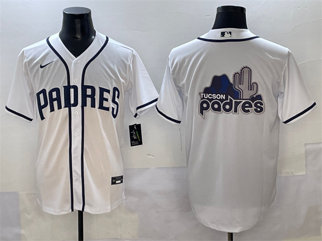 Men's San Diego Padres Team Big Logo White Cool Base Stitched Baseball Jersey 001