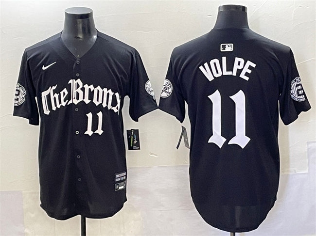 Men's New York Yankees #11 Anthony Volpe Black 'Gothic Legacy Edition' Vapor Premier Limited Stitched Baseball Jersey