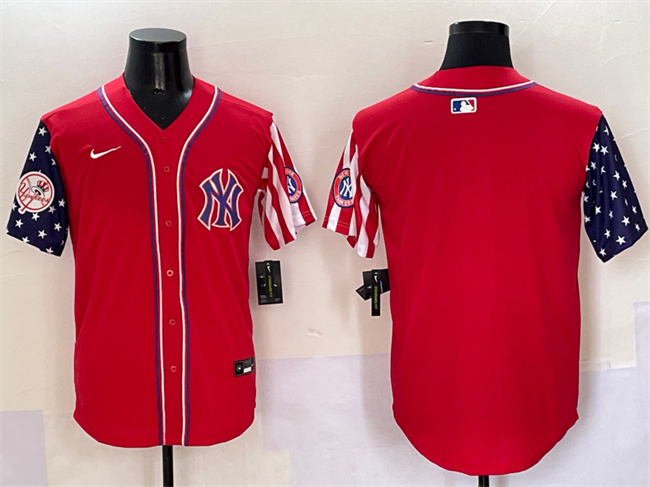 Men's New York Yankees Blank Red American Style Limited Stitched Baseball Jersey