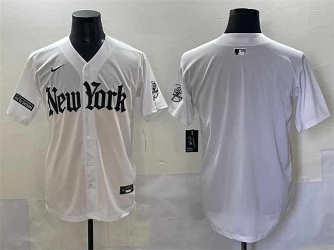 Men's New York Yankees Blank White 'Gothic Legacy Edition' Vapor Premier Limited Stitched Baseball  Jersey