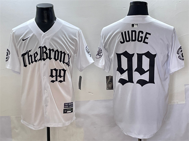 Men's New York Yankees #99 Aaron Judge White 'Gothic Legacy Edition' Vapor Premier Limited Stitched Baseball  Jersey