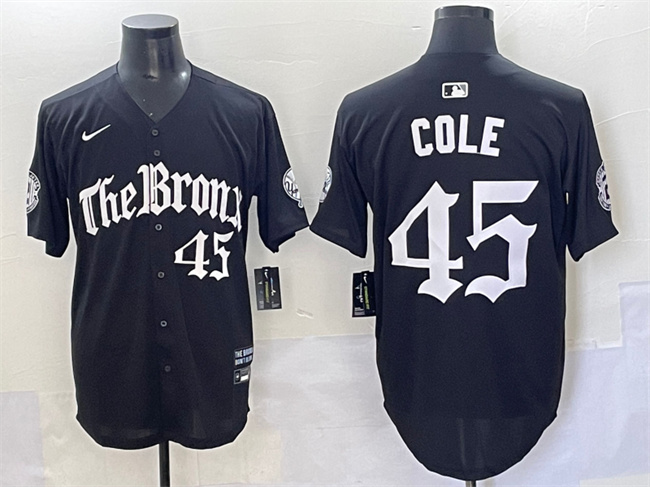 Men's New York Yankees #45 Gerrit Cole Black 'Gothic Legacy Edition' Vapor Premier Limited Stitched Baseball Jersey