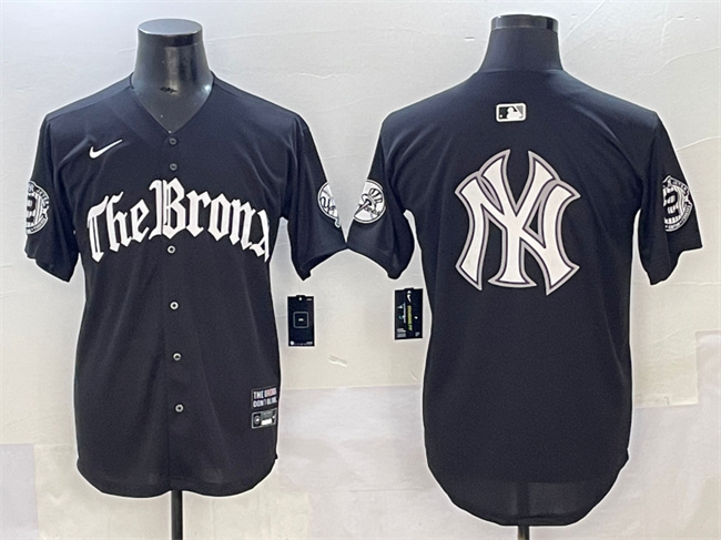 Men's New York Yankees Team Big Logo Black 'Gothic Legacy Edition' Vapor Premier Limited Stitched Baseball Jersey 003