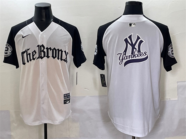 Men's New York Yankees Team Big Logo White Black 'Gothic Legacy Edition' Vapor Premier Limited Stitched Baseball Jersey 001