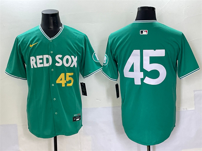 Men's Boston Red Sox #45 Pedro Martinez Green 2025 City Connect Limited Stitched Baseball Jersey