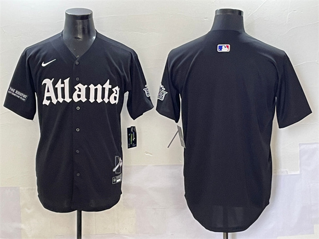 Men's Atlanta Braves Blank Black Gothic South X Outkast Edition Vapor Limited Stitched Baseball Jersey