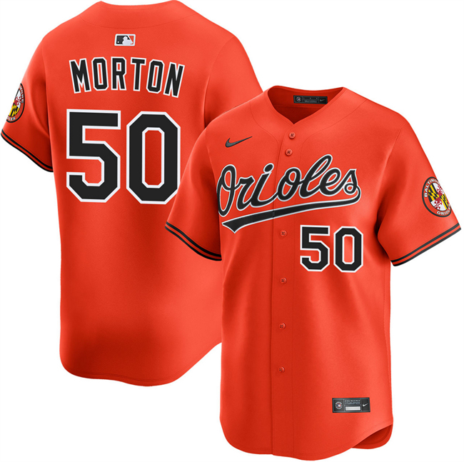 Men's Baltimore Orioles #50 Charlie Morton Orange 2025 2nd Alternate Limited Stitched Baseball Jersey