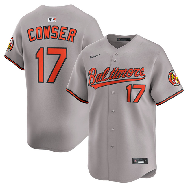 Men's Baltimore Orioles #17 Colton Cowser Grey 2025 Limited Stitched Baseball Jersey