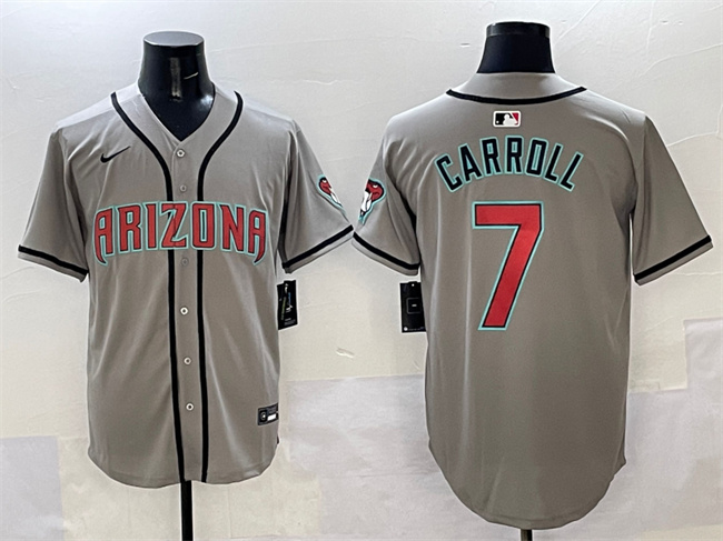 Men's Arizona Diamondbacks #7 Corbin Carroll Gray Limited Stitched Baseball Jersey