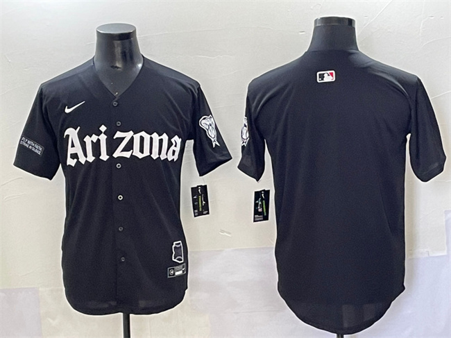Men's Arizona Diamondbacks Blank Black 'Gothic Desert Fang Edition' Vapor Premier Limited Stitched Baseball Jersey