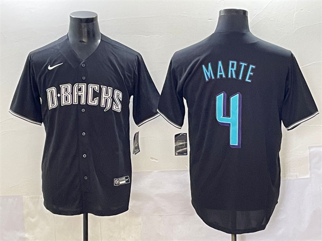 Men's Arizona Diamondbacks #4 Ketel Marte Black Stitched Baseball Jersey