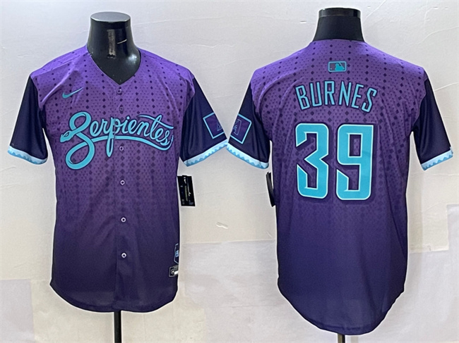 Men's Arizona Diamondbacks #39 Corbin Burnes Purple 2025 City Connect Limited Stitched Baseball Jersey