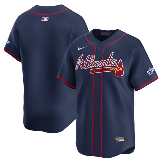 Men's Atlanta Braves Blank Navy 2025 Speedway Classic Alternate Limited Stitched Baseball Jersey