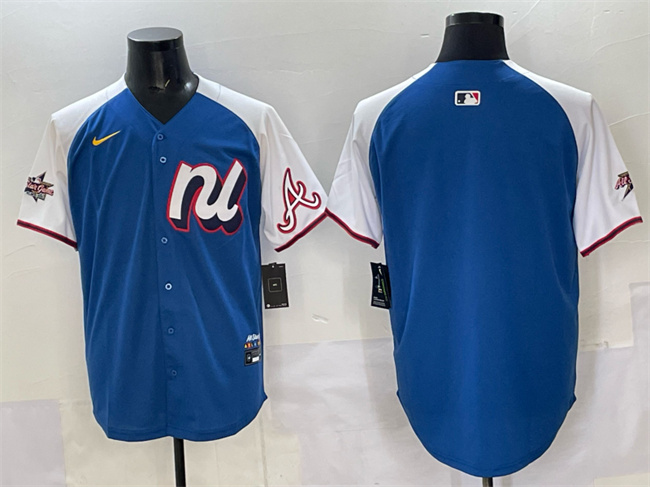 Men's National League Atlanta Braves Blank Blue Alternate 2025 All-Star Edition Limited Stitched Baseball Jersey