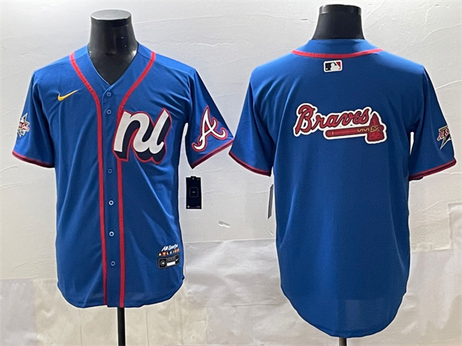Men's National League Atlanta Braves Team Big Logo Blue 2025 All-Star Edition Limited Stitched Baseball Jersey