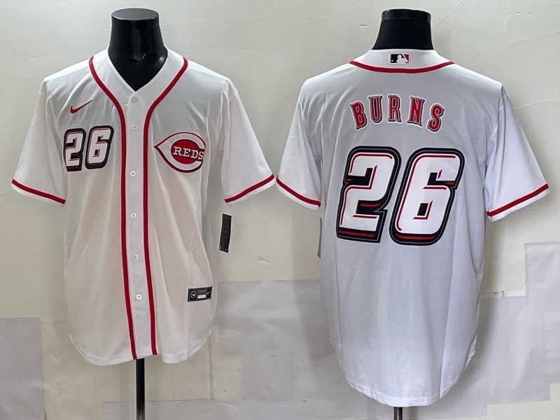Men's Cincinnati Reds #26 Chase Burns White 2025 Speedway Classic Home Limited Stitched Baseball Jersey