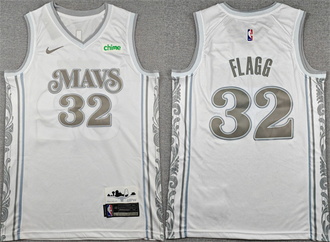 Men's Dallas Mavericks #32 Cooper Flagg White 2025 City Edition Stitched Basketball Jersey