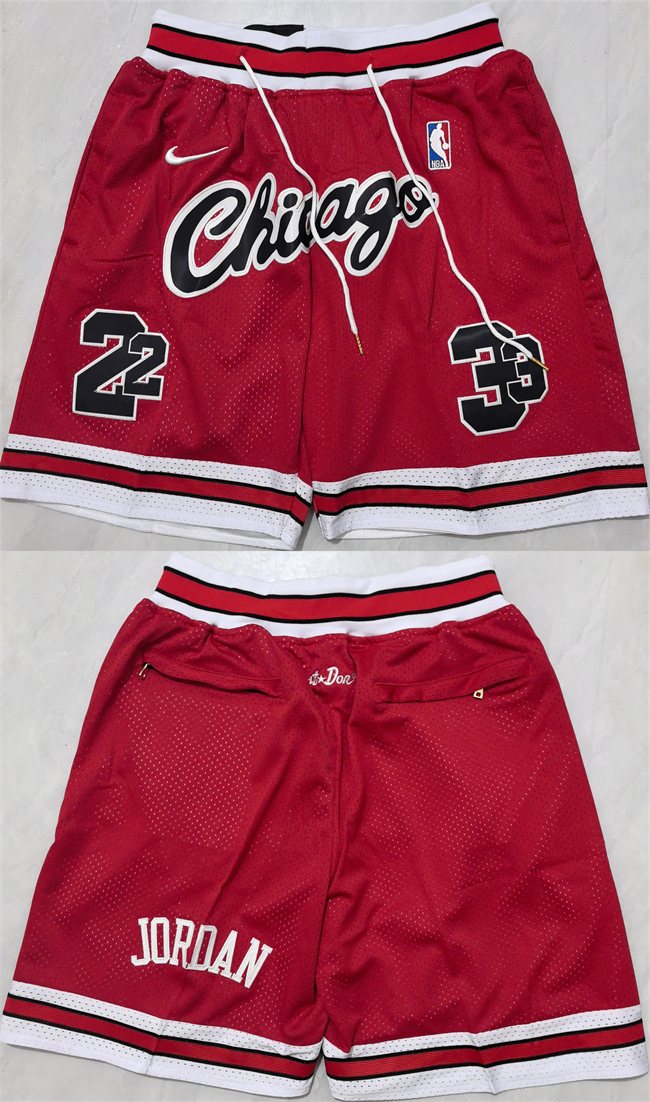 Men's Chicago Bulls Red Shorts  (Run Small)