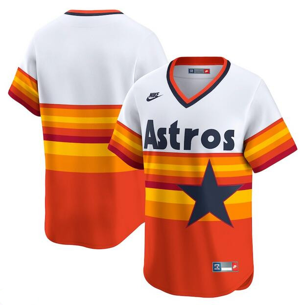 Men's Houston Astros White Throwback Cooperstown Collection Limited Stitched Baseball Jersey