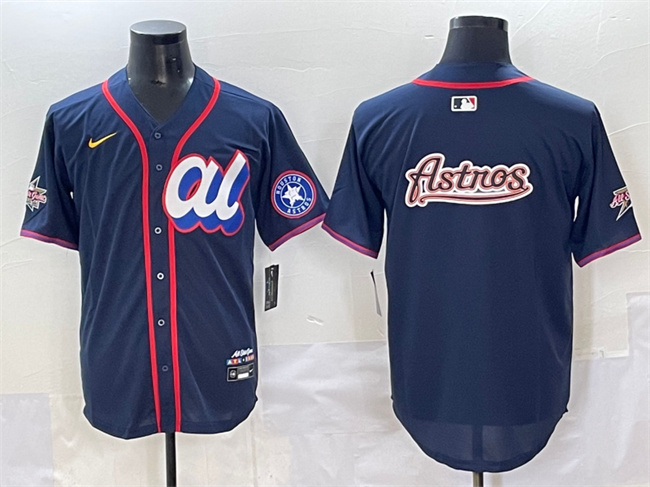 Men's American League Houston Astros Team Big Logo Navy 2025 All-Star Edition Limited Stitched Baseball Jersey 001