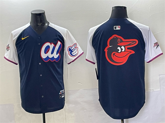 Men's American League Baltimore Orioles Team Big Logo Navy Alternate 2025 All-Star Edition Limited Stitched Baseball Jersey