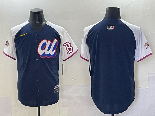 Men's American League Boston Red Sox Blank Navy Alternate 2025 All-Star Edition Limited Stitched Baseball Jersey