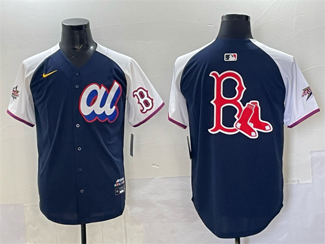 Men's American League Boston Red Sox Team Big Logo Navy Alternate 2025 All-Star Edition Limited Stitched Baseball Jersey