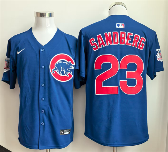 Men's Chicago Cubs #23 Ryne Sandberg Royal Limited Stitched Baseball Jersey