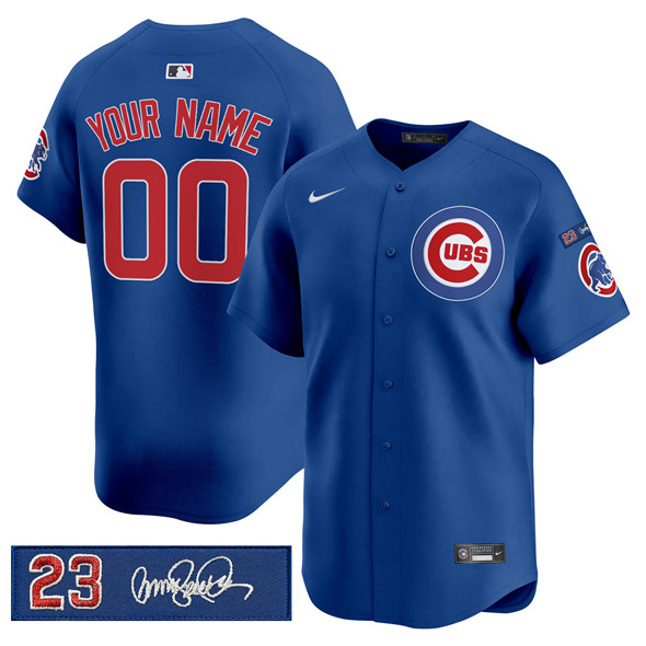 Men's Chicago Cubs Active Player Custom Royal 'Ryne Sandberg Tribute' Vapor Limited V3 Stitched Baseball Jersey