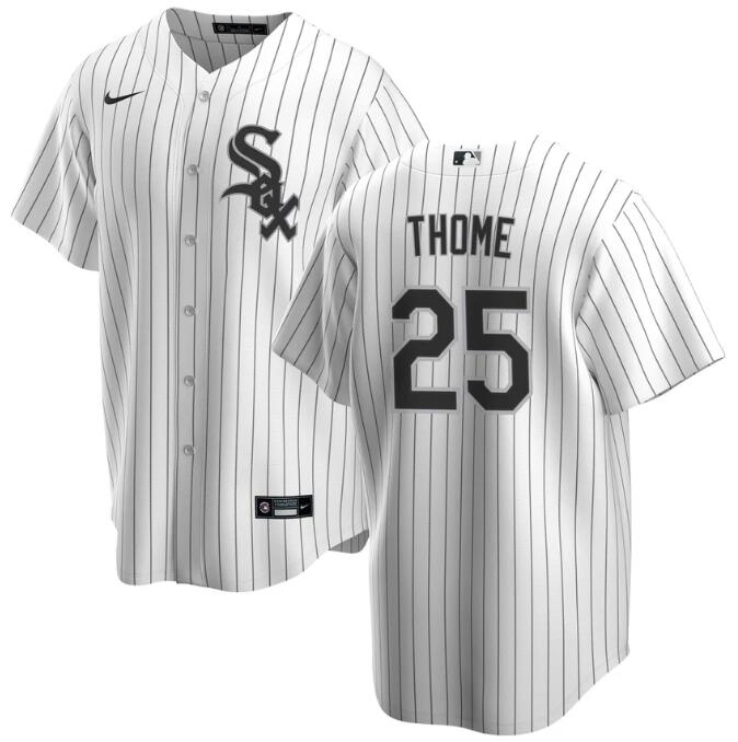 Men's Chicago White Sox #25 Jim Thome White Cool Base Stitched Baseball Jersey