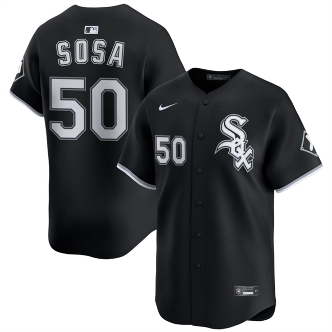 Men's Chicago White Sox #50 Lenyn Sosa Black 2025 Alternate Limited Stitched Baseball Jersey
