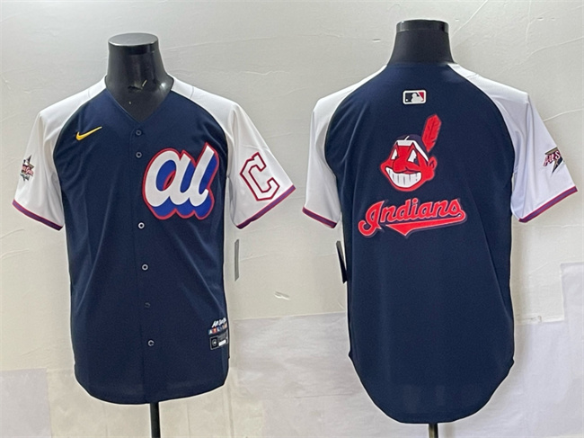 Men's American League Cleveland Guardians Team Big Logo Navy Alternate 2025 All-Star Edition Limited Stitched Baseball Jersey