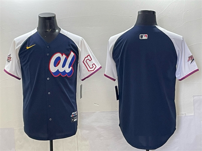 Men's American League Cleveland Guardians Blank Navy Alternate 2025 All-Star Edition Limited Stitched Baseball Jersey