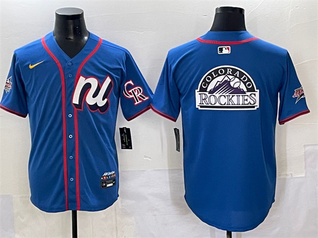 Men's National League Colorado Rockies Team Big Logo Blue 2025 All-Star Edition Limited Stitched Baseball Jersey