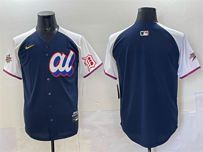 Men's American League Detroit Tigers Blank Navy Alternate 2025 All-Star Edition Limited Stitched Baseball Jersey
