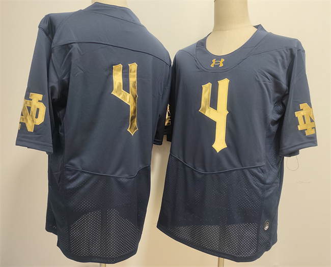 Men's Notre Dame Fighting Irish #4 Jeremiyah Love Navy Limited Stitched  Jersey