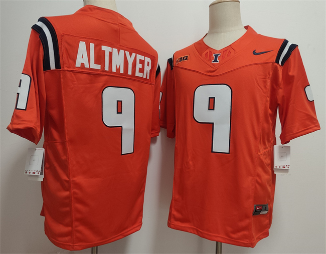 Men's Illinois Fighting Illini #9 Luke Altmyer Orange 2025 F.U.S.E. Cheez-It Citrus Bowl Patch Vapor Limited Stitched Football Jersey